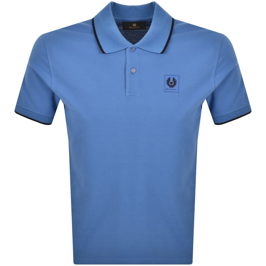 Image number 1 for Belstaff Tipped Polo T Shirt Marine Blue
