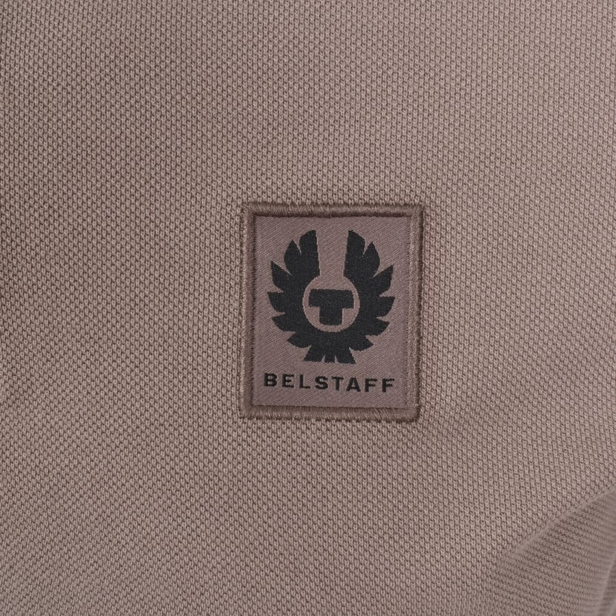 Image number 3 for Belstaff Tipped Polo T Shirt Asphalt Brown