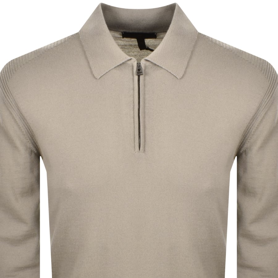 Image number 3 for Belstaff Kyle Knitted Polo Shirt Beige