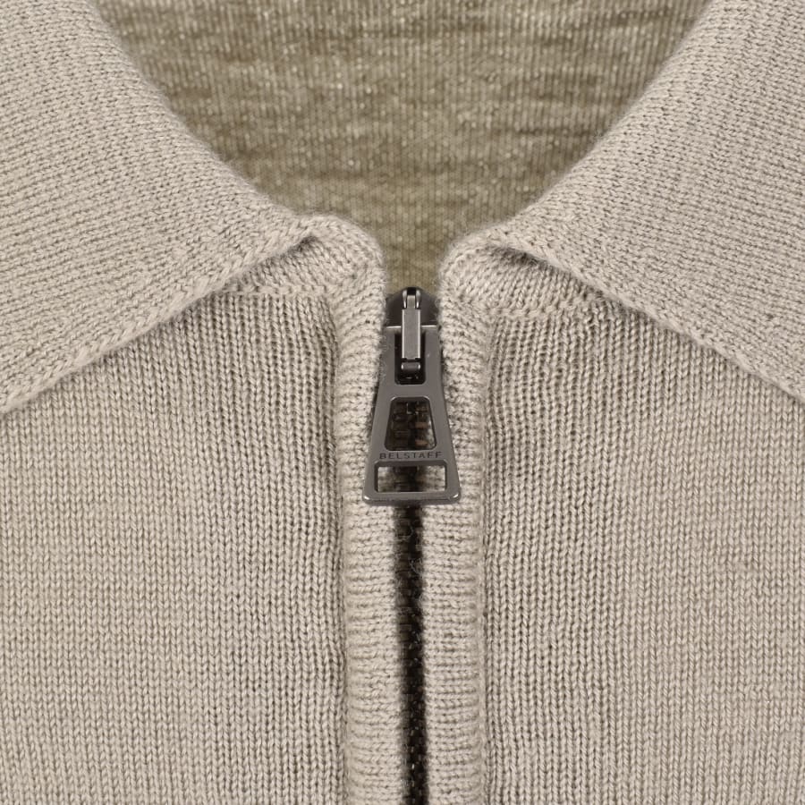 Image number 5 for Belstaff Kyle Knitted Polo Shirt Beige