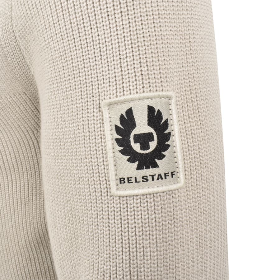 Image number 4 for Belstaff Commander Quarter Zip Jumper Cream