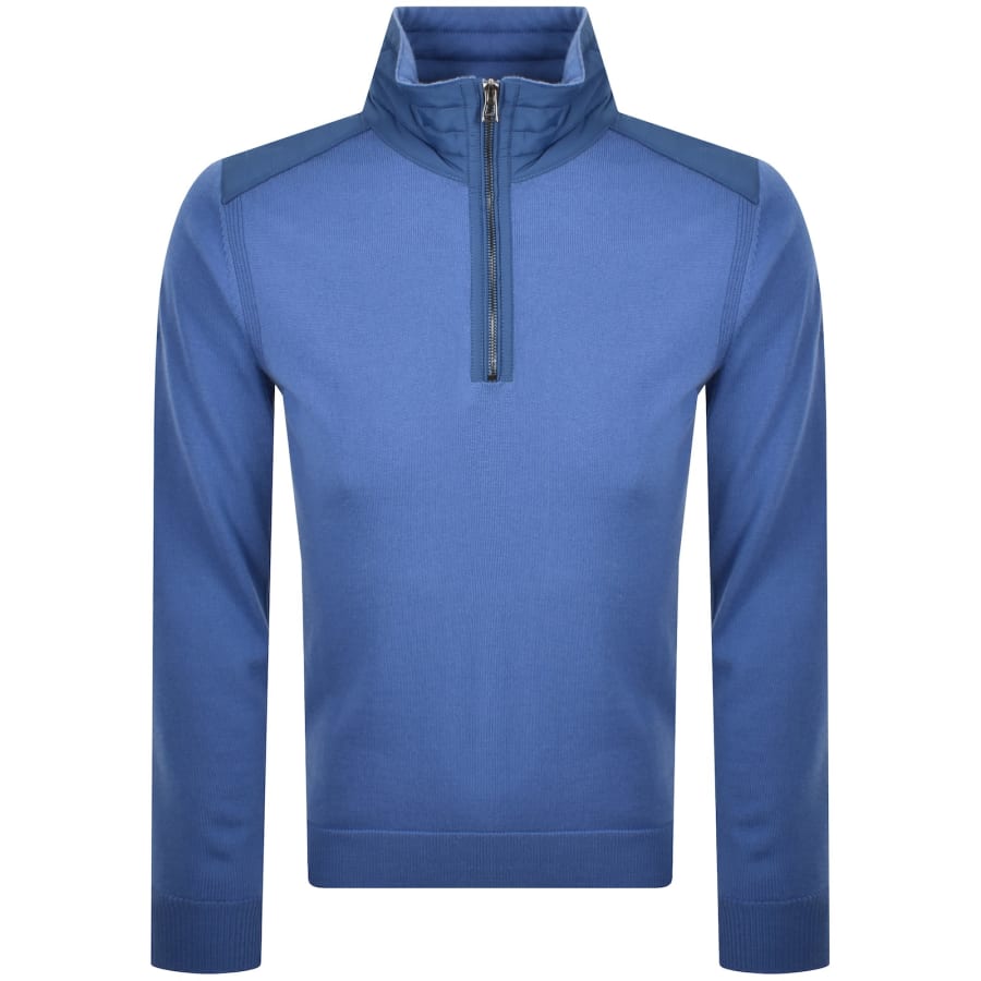 Image number 2 for Belstaff Kilmington Quarter Zip Jumper Blue
