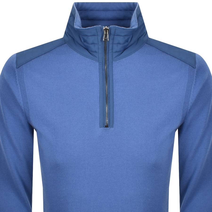 Image number 3 for Belstaff Kilmington Quarter Zip Jumper Blue