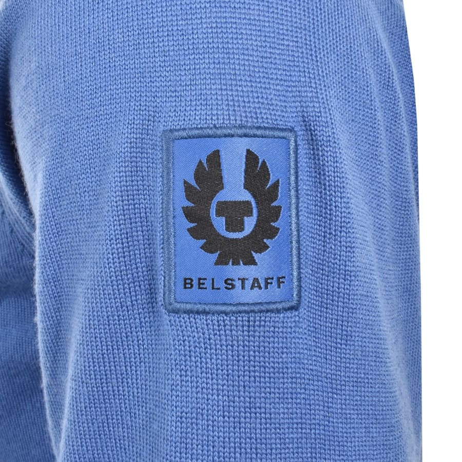 Image number 4 for Belstaff Kilmington Quarter Zip Jumper Blue
