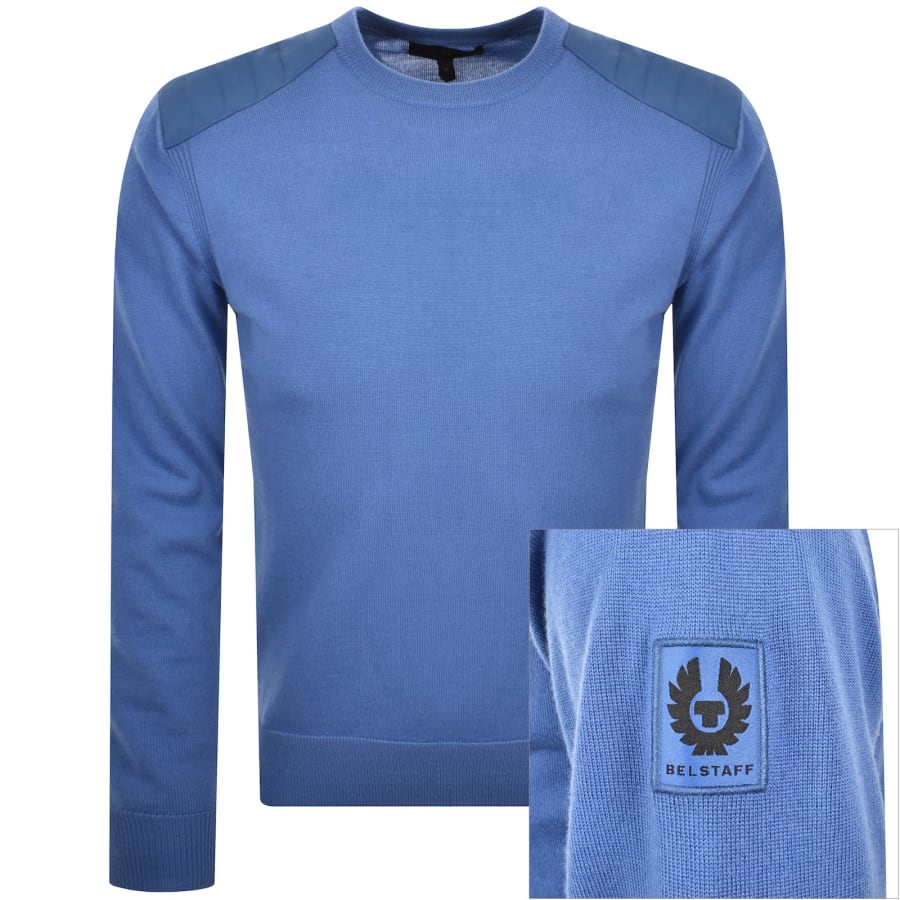 Image number 1 for Belstaff Kerrigan Knit Jumper Blue