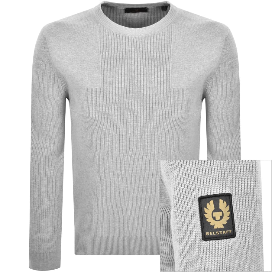 Image number 1 for Belstaff Commander Knit Jumper Grey