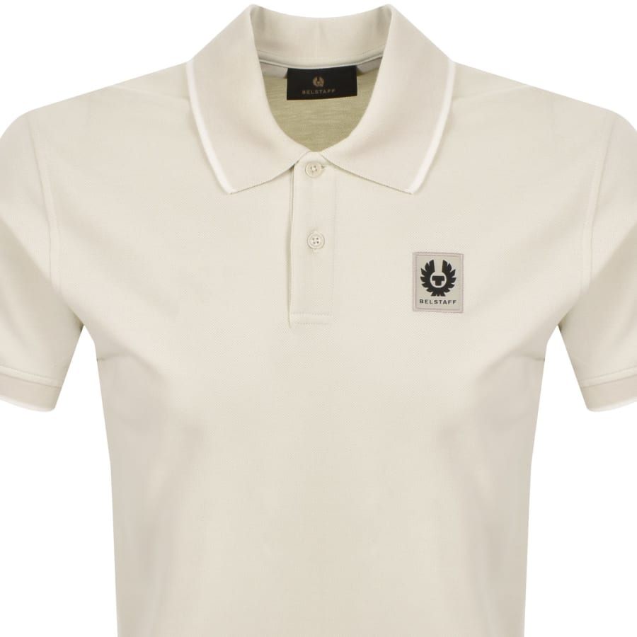 Image number 2 for Belstaff Tipped Polo T Shirt Silver Birch