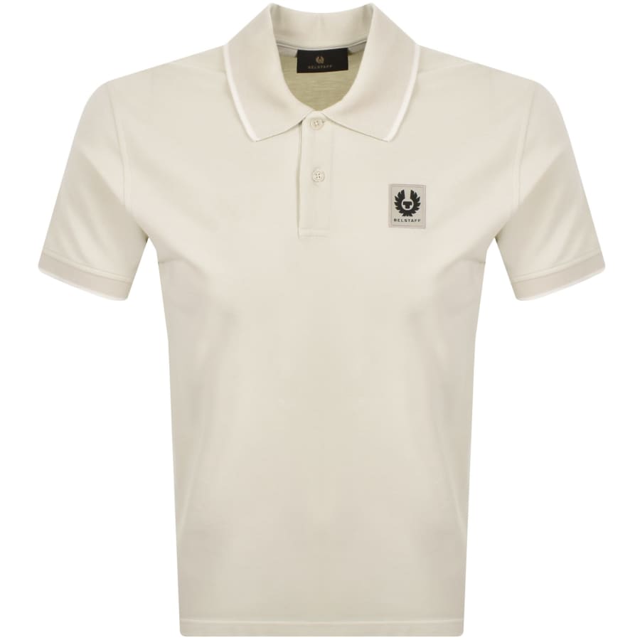 Image number 1 for Belstaff Tipped Polo T Shirt Silver Birch