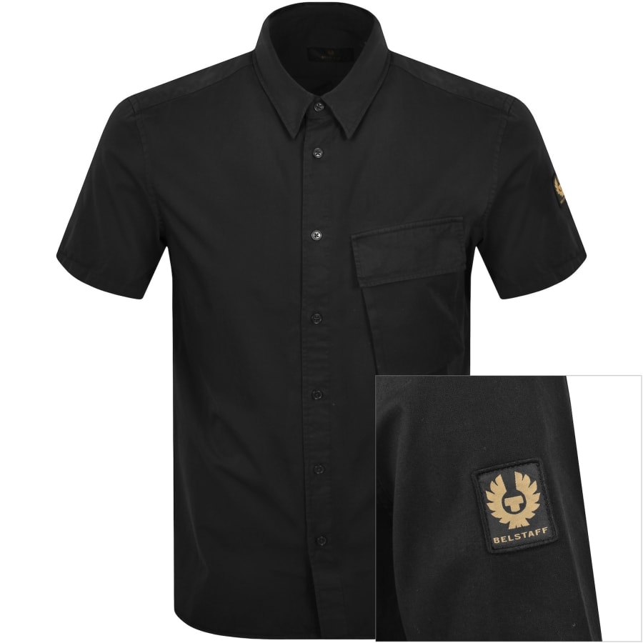 Image number 1 for Belstaff Scale Short Sleeved Shirt Black