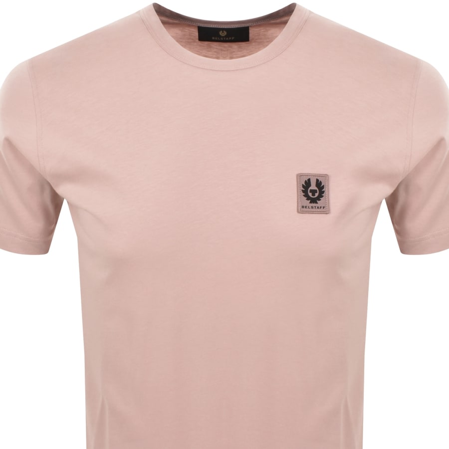 Image number 2 for Belstaff Short Sleeve Logo T Shirt Dusk Pink