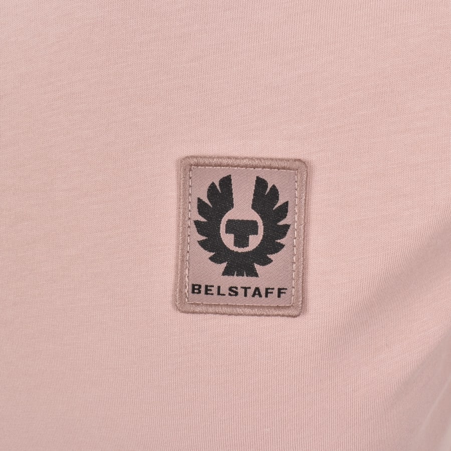 Image number 3 for Belstaff Short Sleeve Logo T Shirt Dusk Pink