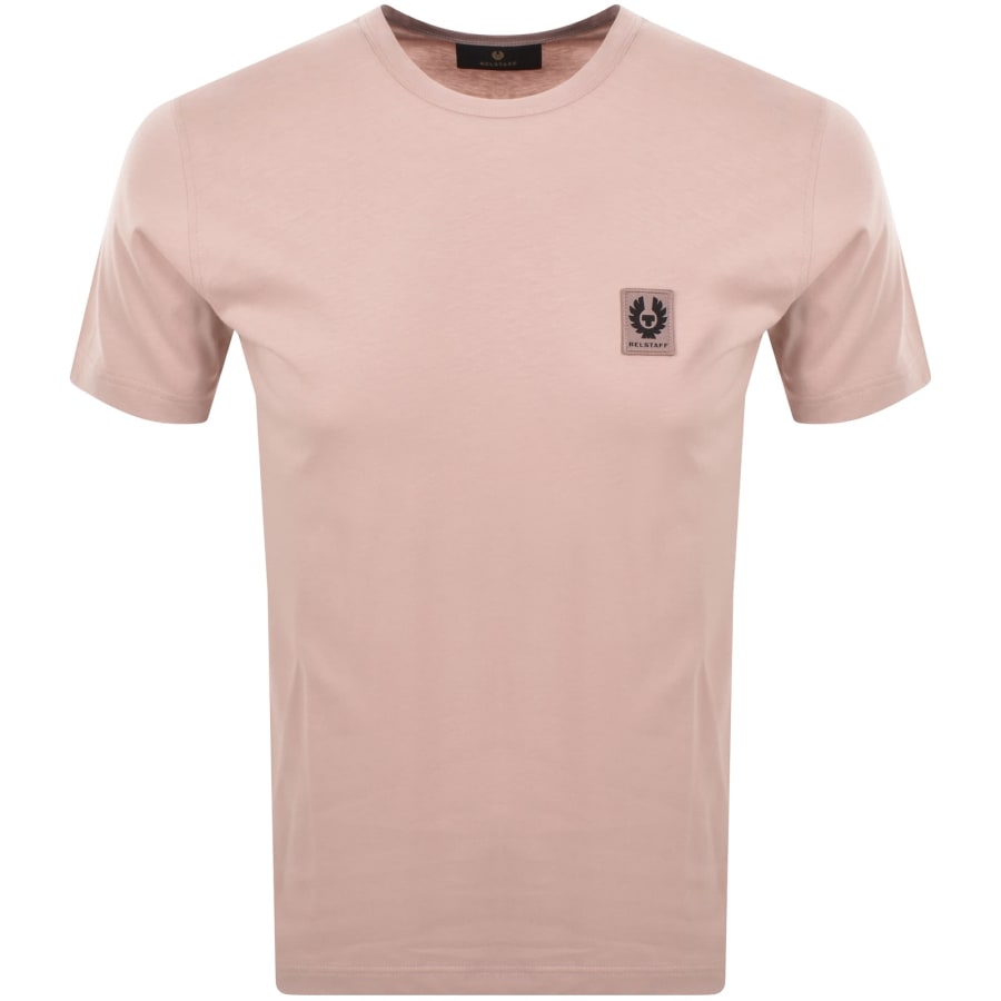 Image number 1 for Belstaff Short Sleeve Logo T Shirt Dusk Pink