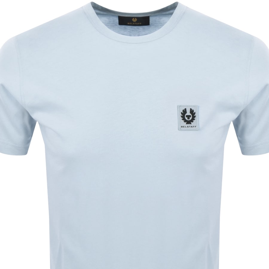Image number 2 for Belstaff Short Sleeve Logo T Shirt Sky Blue