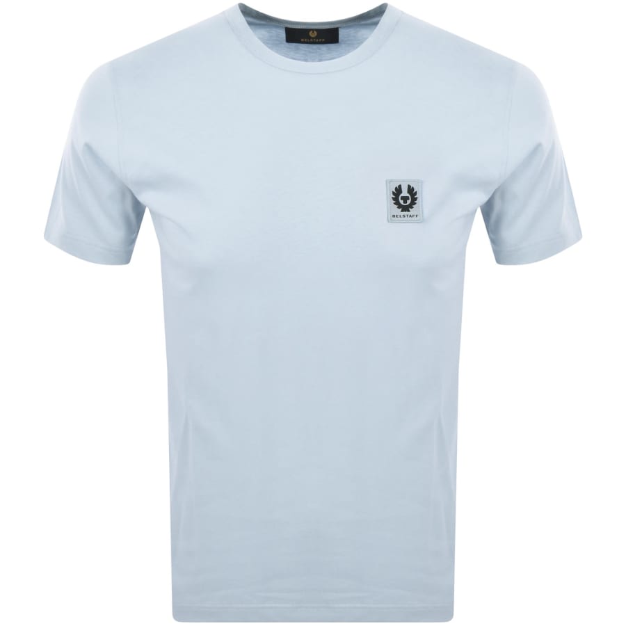 Image number 1 for Belstaff Short Sleeve Logo T Shirt Sky Blue