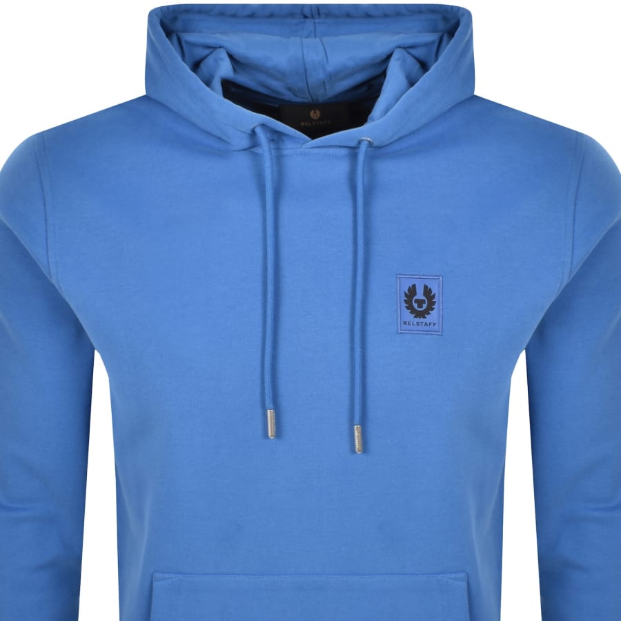 Image number 2 for Belstaff Logo Pullover Hoodie Marine Blue