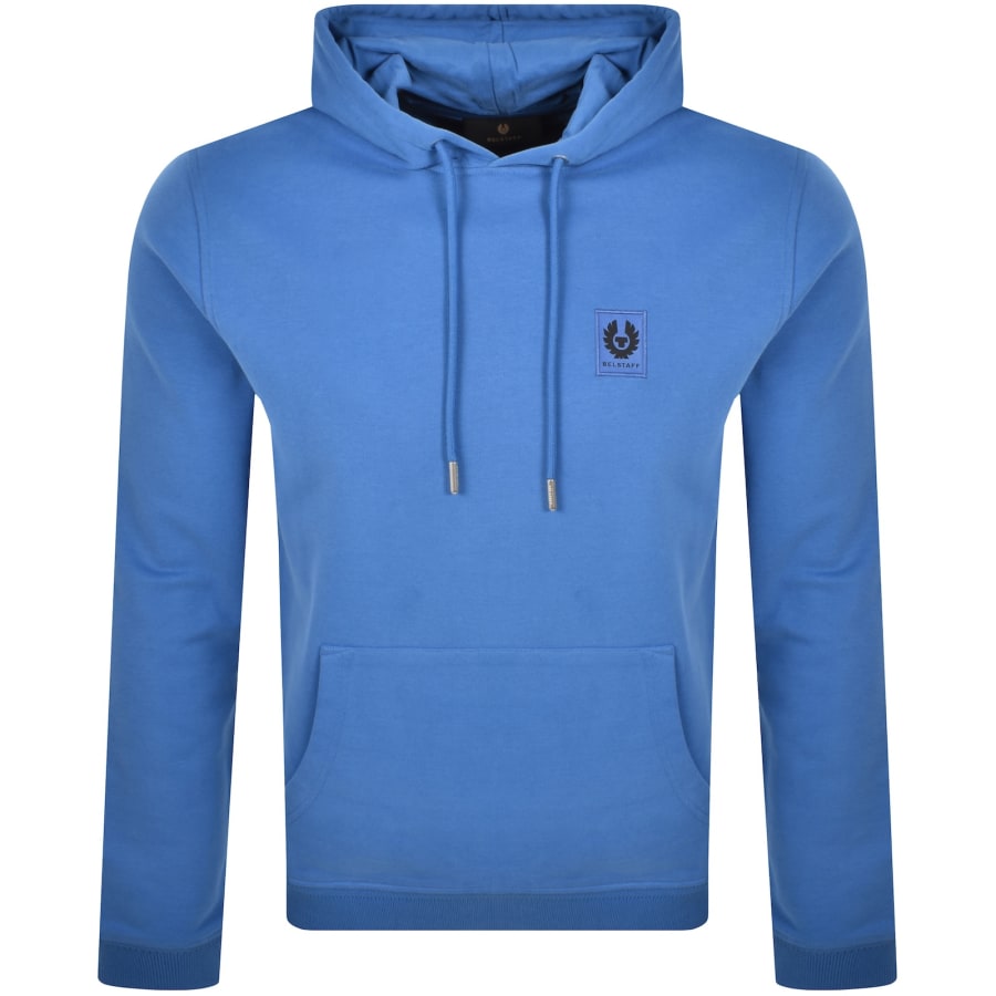 Image number 1 for Belstaff Logo Pullover Hoodie Marine Blue