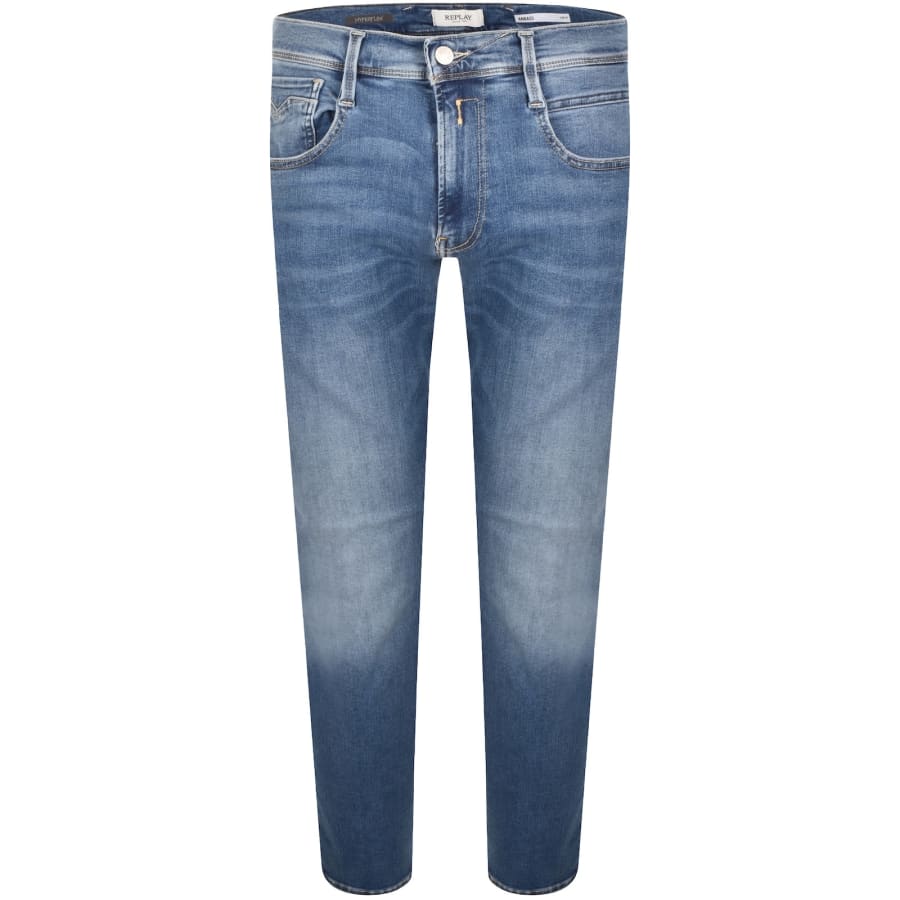 Image number 2 for Replay Anbass Slim Fit Jeans Blue