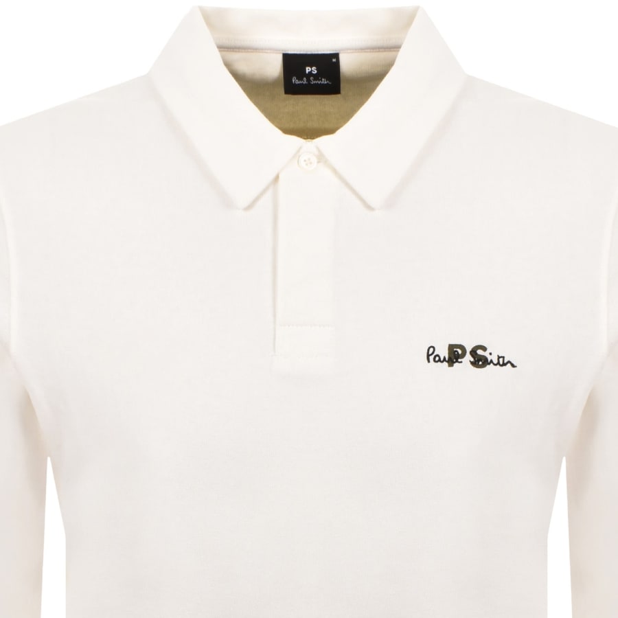 Image number 2 for Paul Smith Long Sleeved Polo T Shirt Off White