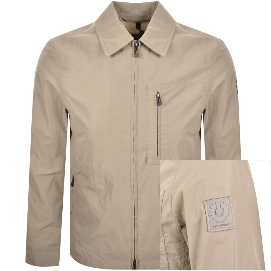 Image number 1 for Belstaff Grid Overshirt Dark Sand