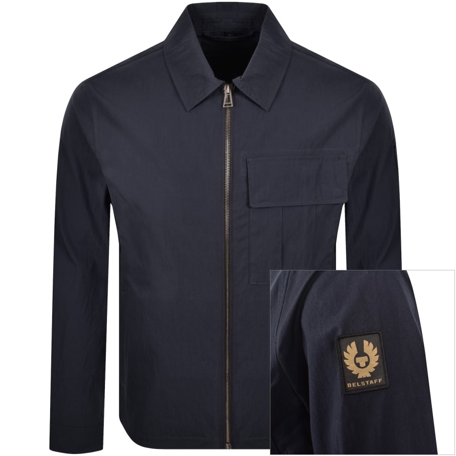 Image number 1 for Belstaff Cargo Overshirt Dark Ink Navy