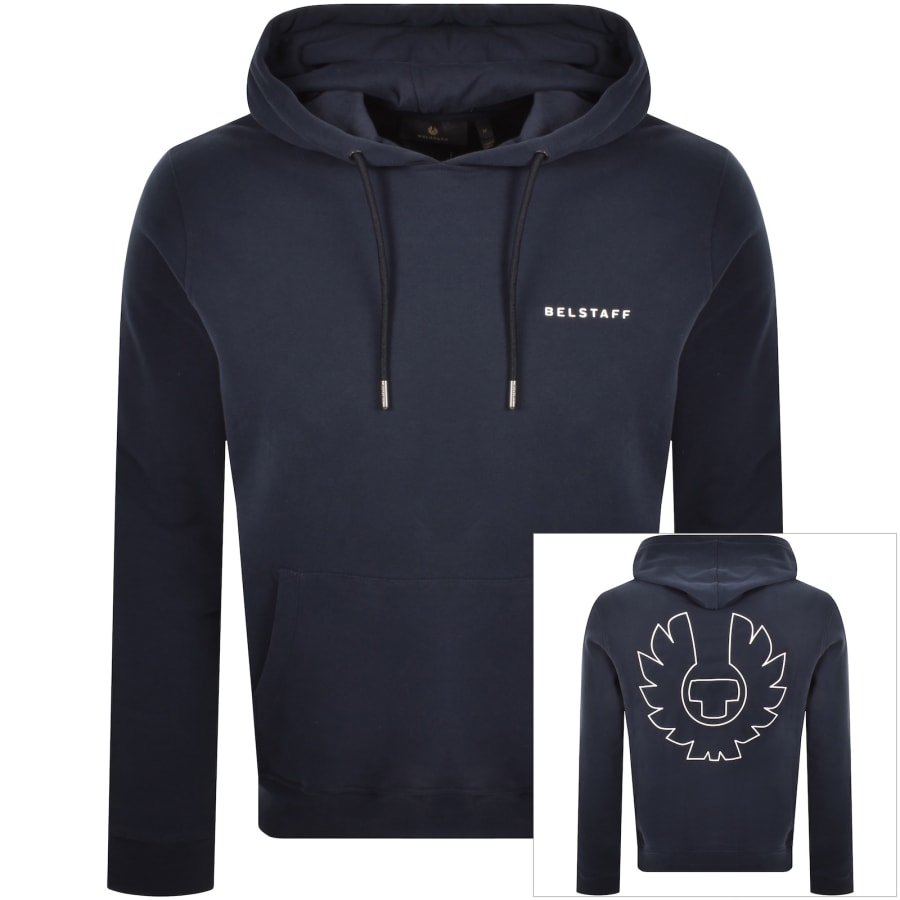 Image number 1 for Belstaff Border Hoodie Dark Ink Navy