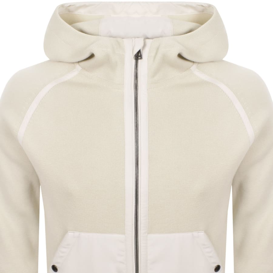 Image number 3 for Belstaff Full Zip Knit Hoodie Silver Birch