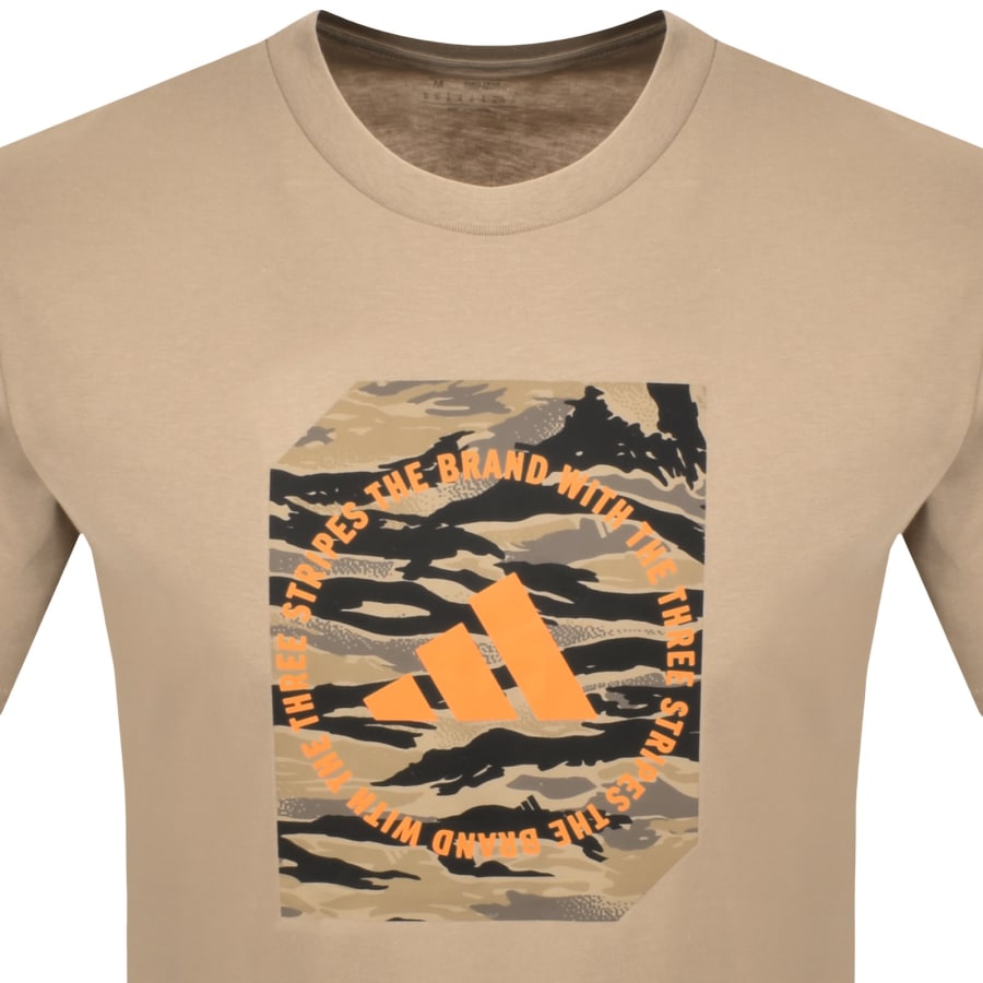 Image number 2 for adidas Sportswear Camo Box T Shirt Brown