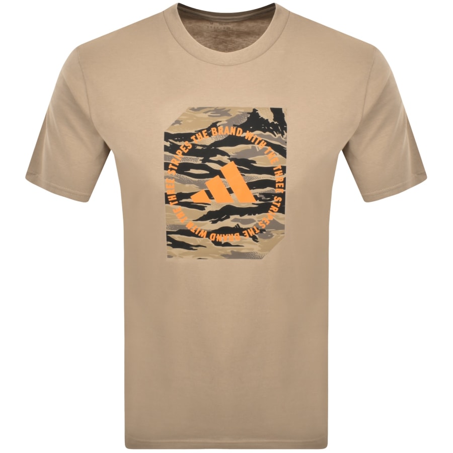 Image number 1 for adidas Sportswear Camo Box T Shirt Brown