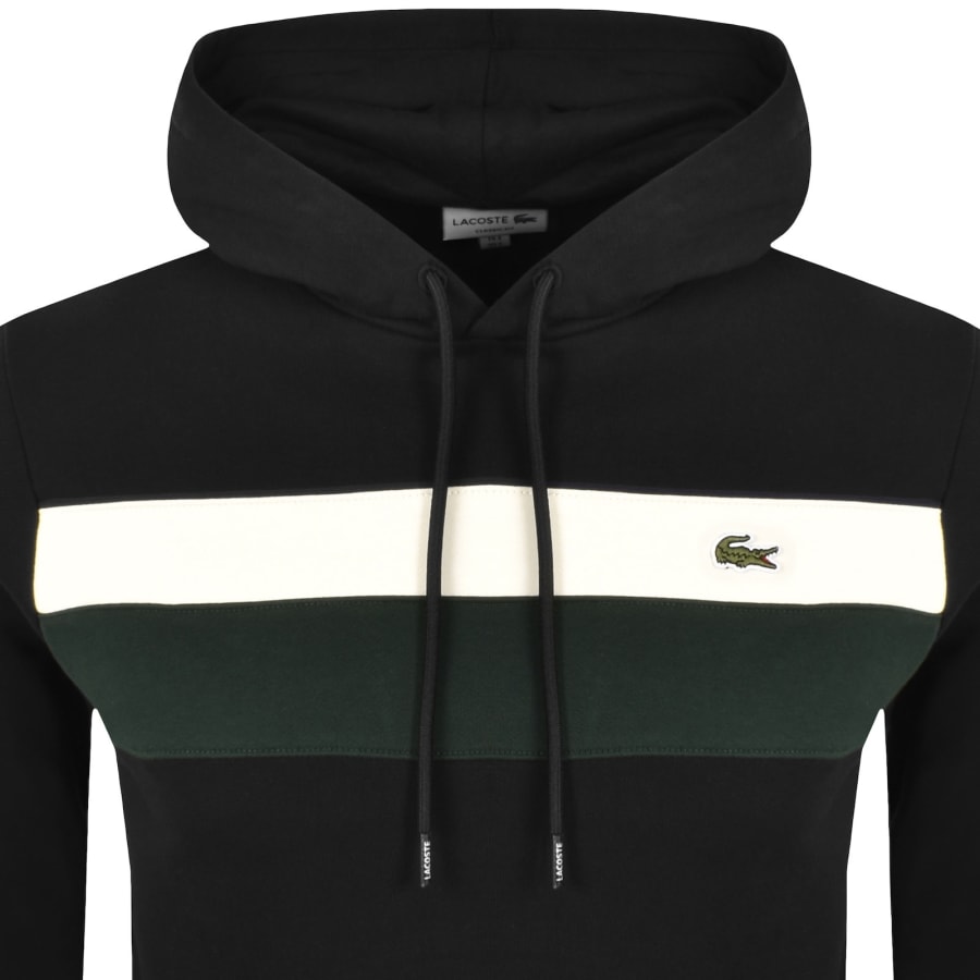 Image number 2 for Lacoste Colour Block Pullover Hoodie Black