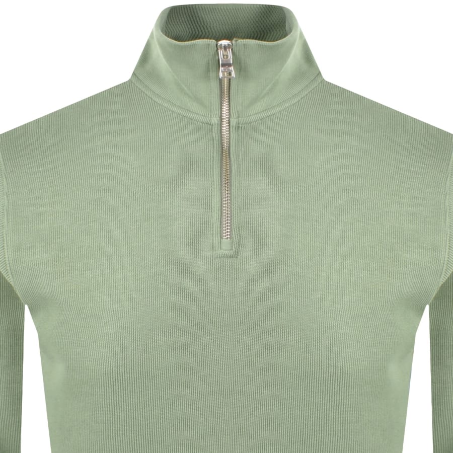 Image number 2 for Lacoste Quarter Zip Knit Sweatshirt Green