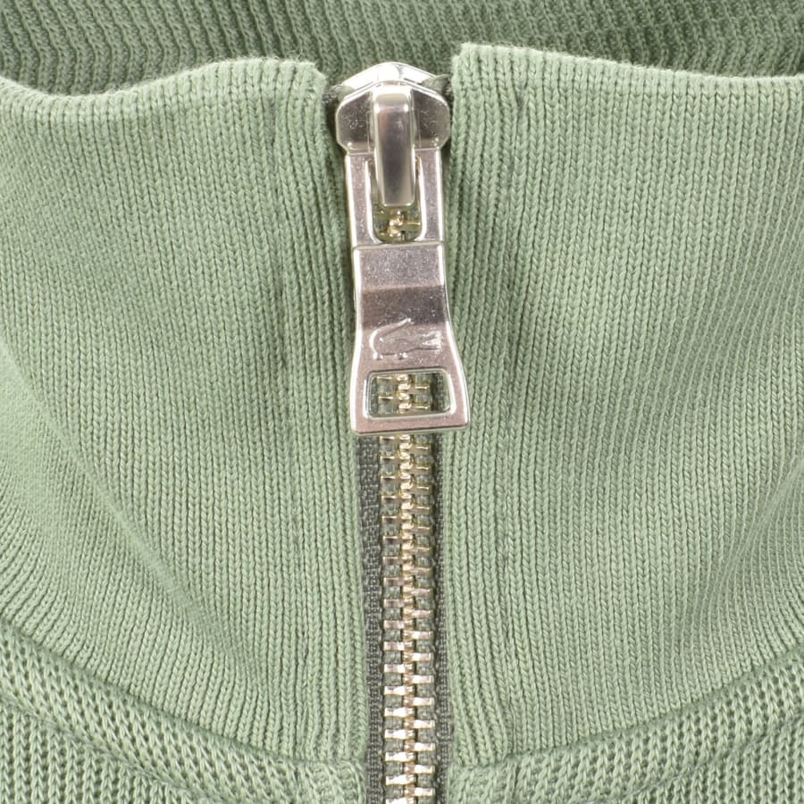 Image number 4 for Lacoste Quarter Zip Knit Sweatshirt Green