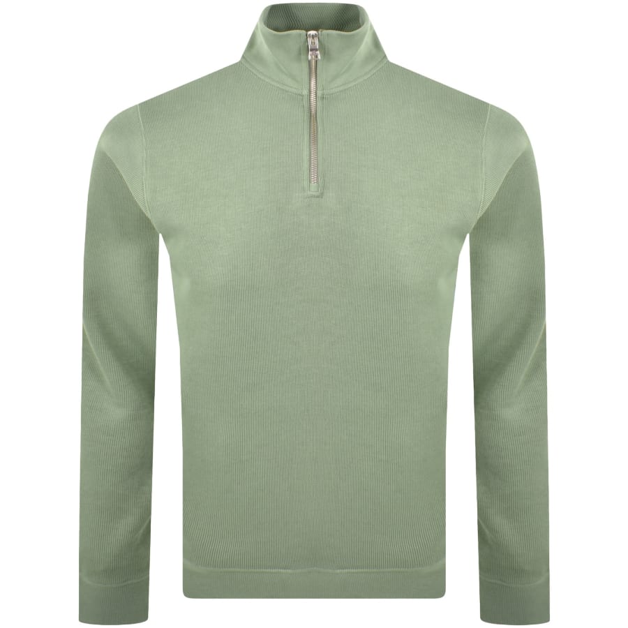 Image number 1 for Lacoste Quarter Zip Knit Sweatshirt Green