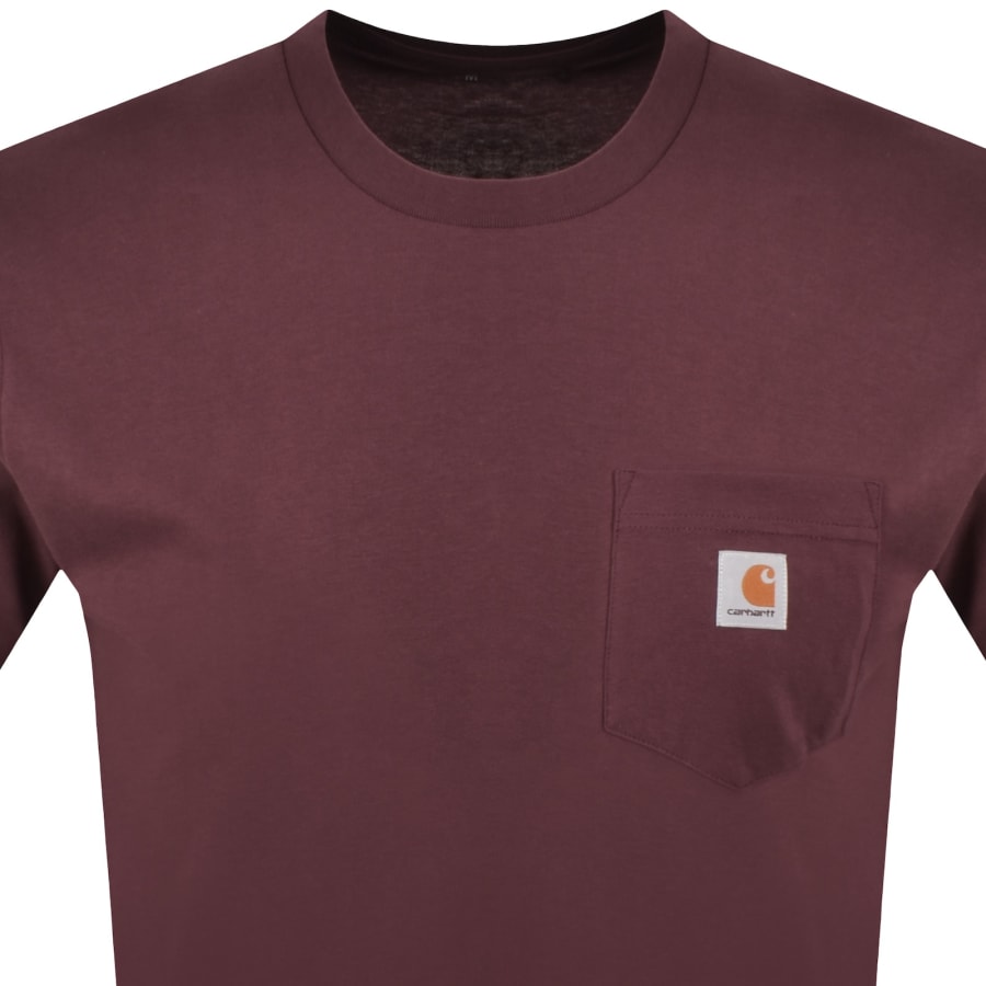 Image number 2 for Carhartt WIP Pocket T Shirt Burgundy