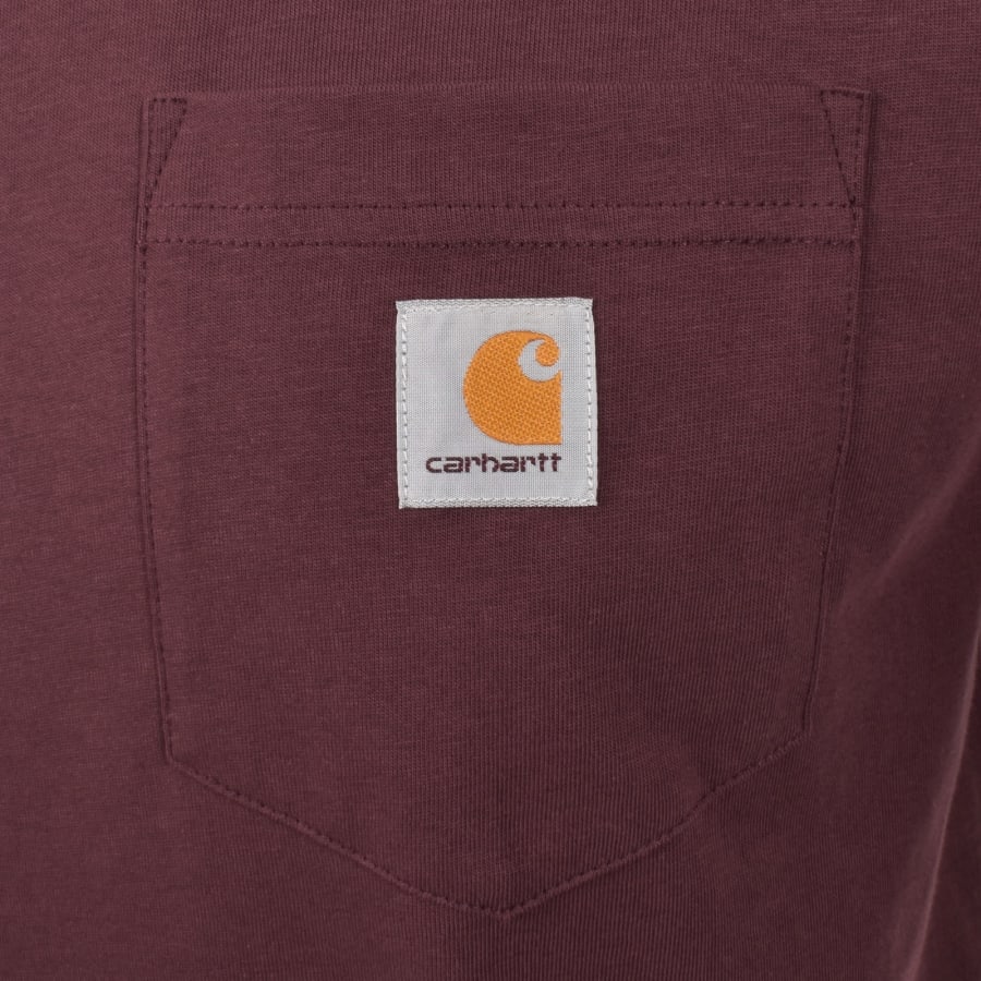 Image number 3 for Carhartt WIP Pocket T Shirt Burgundy