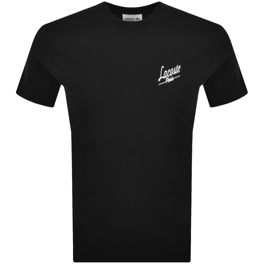 Image number 2 for Lacoste Paris Back Print T Shirt Black