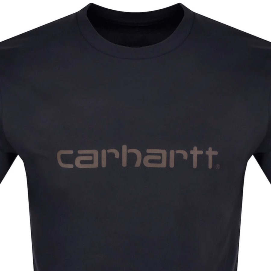 Image number 2 for Carhartt WIP Script T Shirt Navy