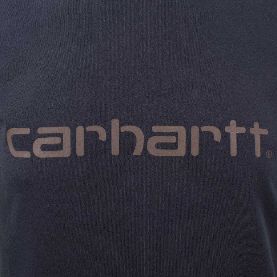 Image number 3 for Carhartt WIP Script T Shirt Navy