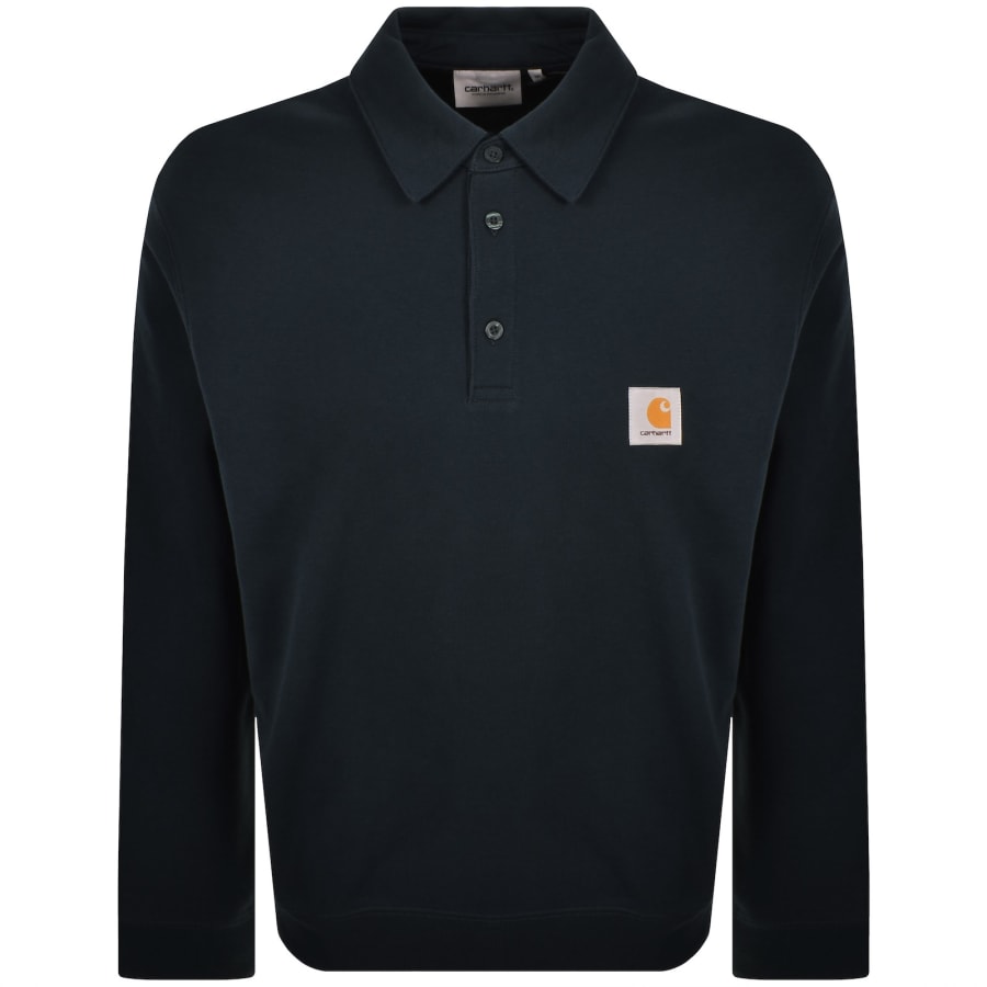 Image number 1 for Carhartt WIP Polo Sweatshirt Navy