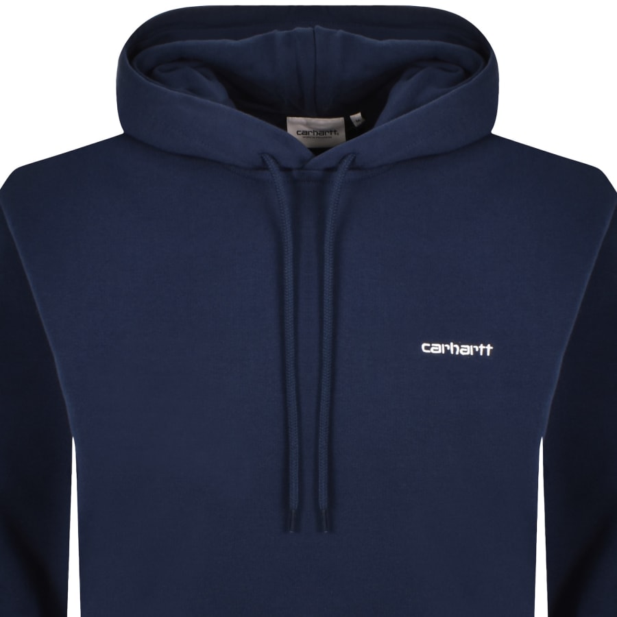 Image number 2 for Carhartt WIP Script Hoodie Blue