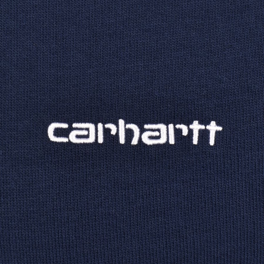 Image number 3 for Carhartt WIP Script Hoodie Blue
