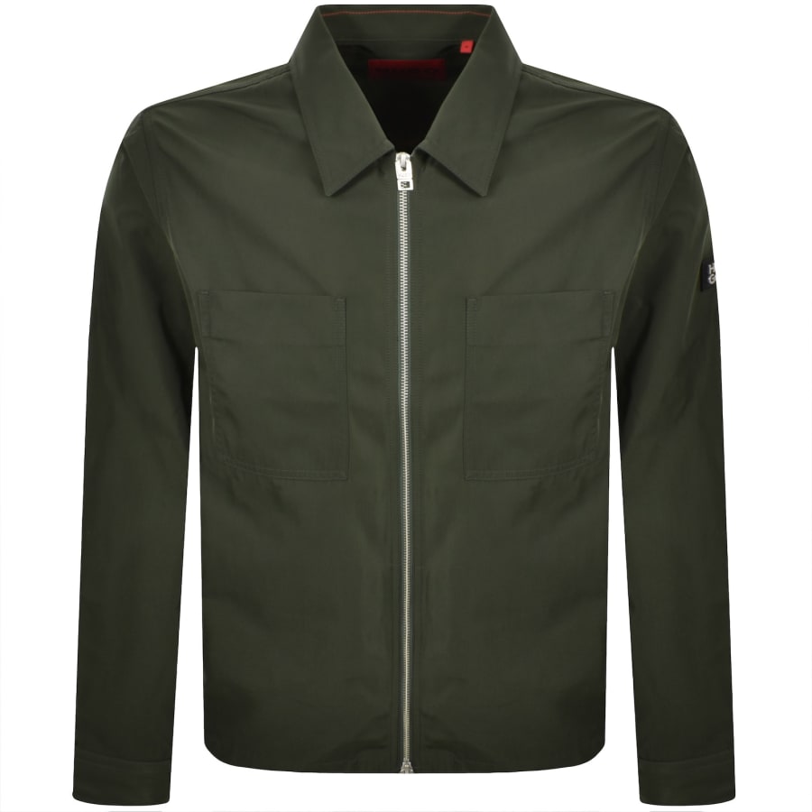 Image number 1 for HUGO Evalom Overshirt Jacket Dark Green