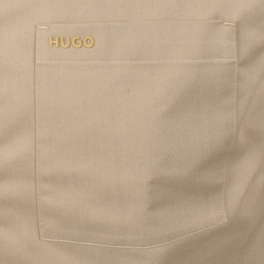 Image number 3 for HUGO Long Sleeved Egrin Shirt Medium Beige