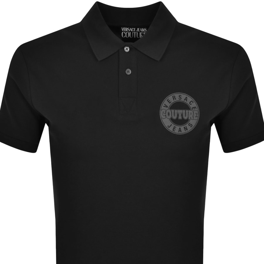 Image number 2 for Versace Jeans Couture Round Logo Polo Black
