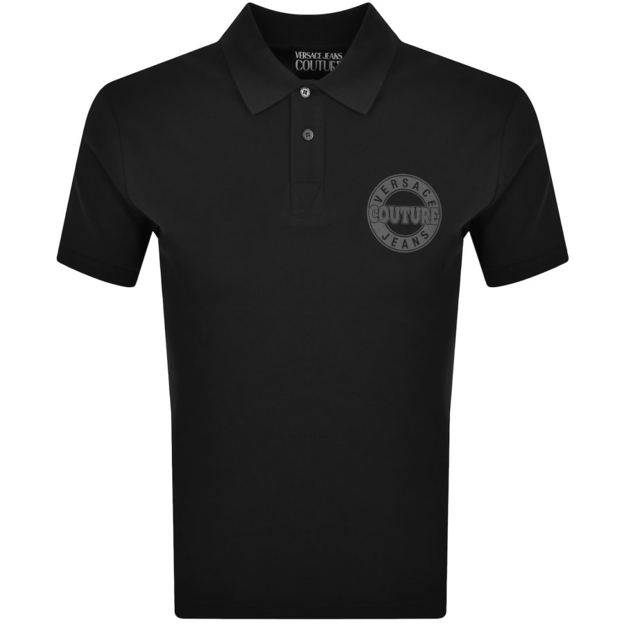 Image number 1 for Versace Jeans Couture Round Logo Polo Black