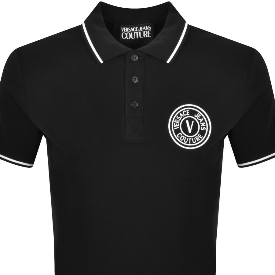 Image number 2 for Versace Jeans Couture Round Logo Polo Black