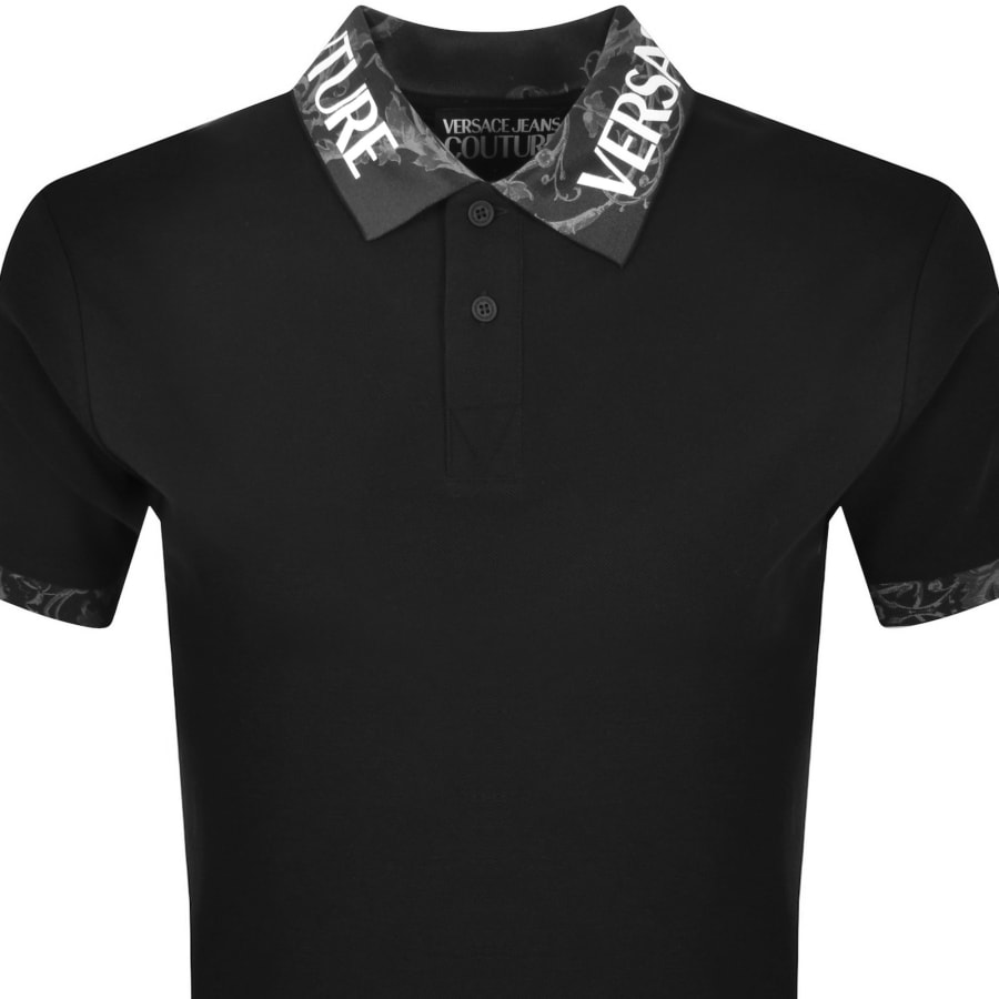 Image number 2 for Versace Jeans Couture Collar Logo Polo Black