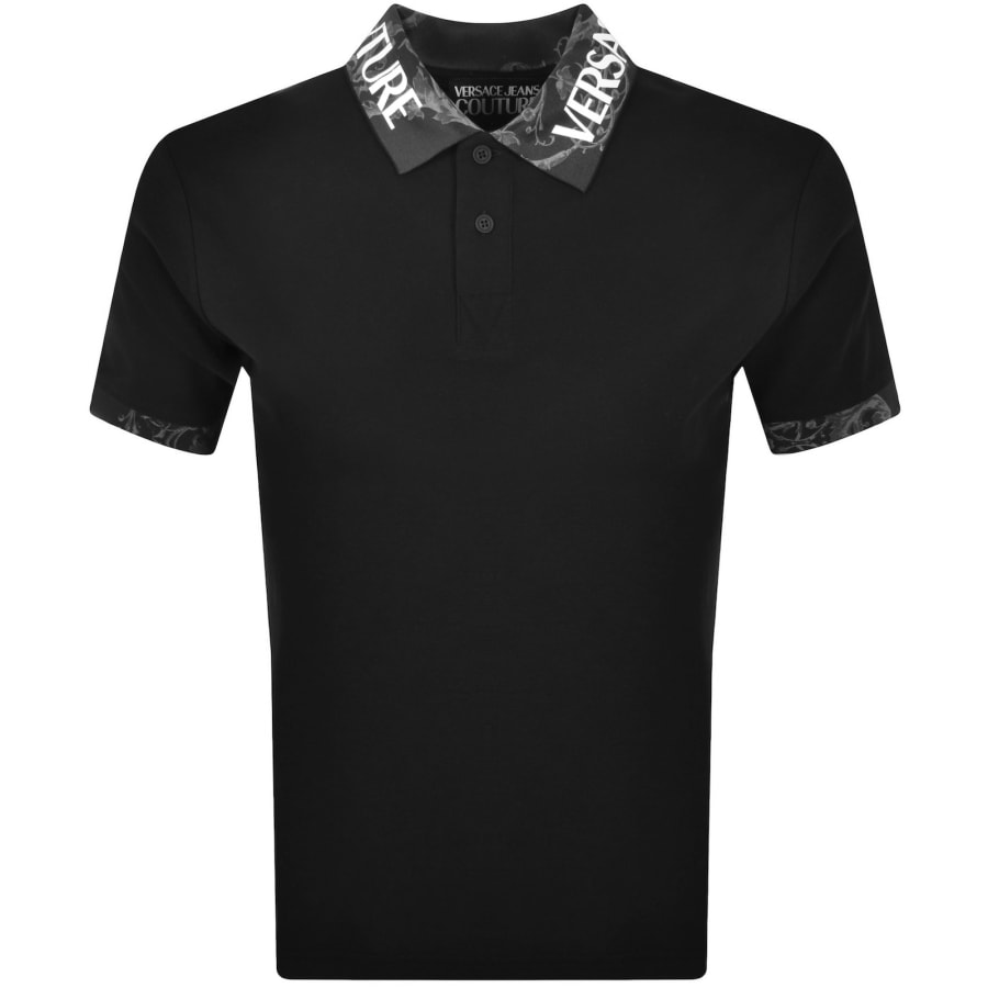 Image number 1 for Versace Jeans Couture Collar Logo Polo Black