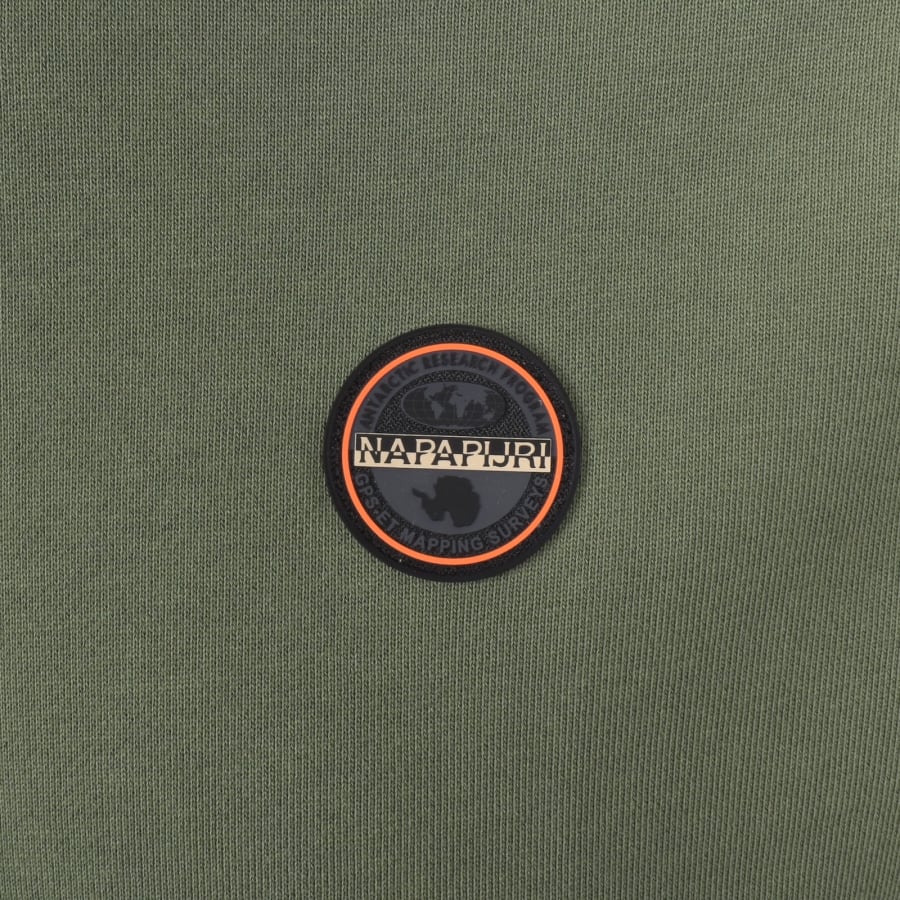Image number 3 for Napapijri B Badge Hoodie Tea Leaf Green