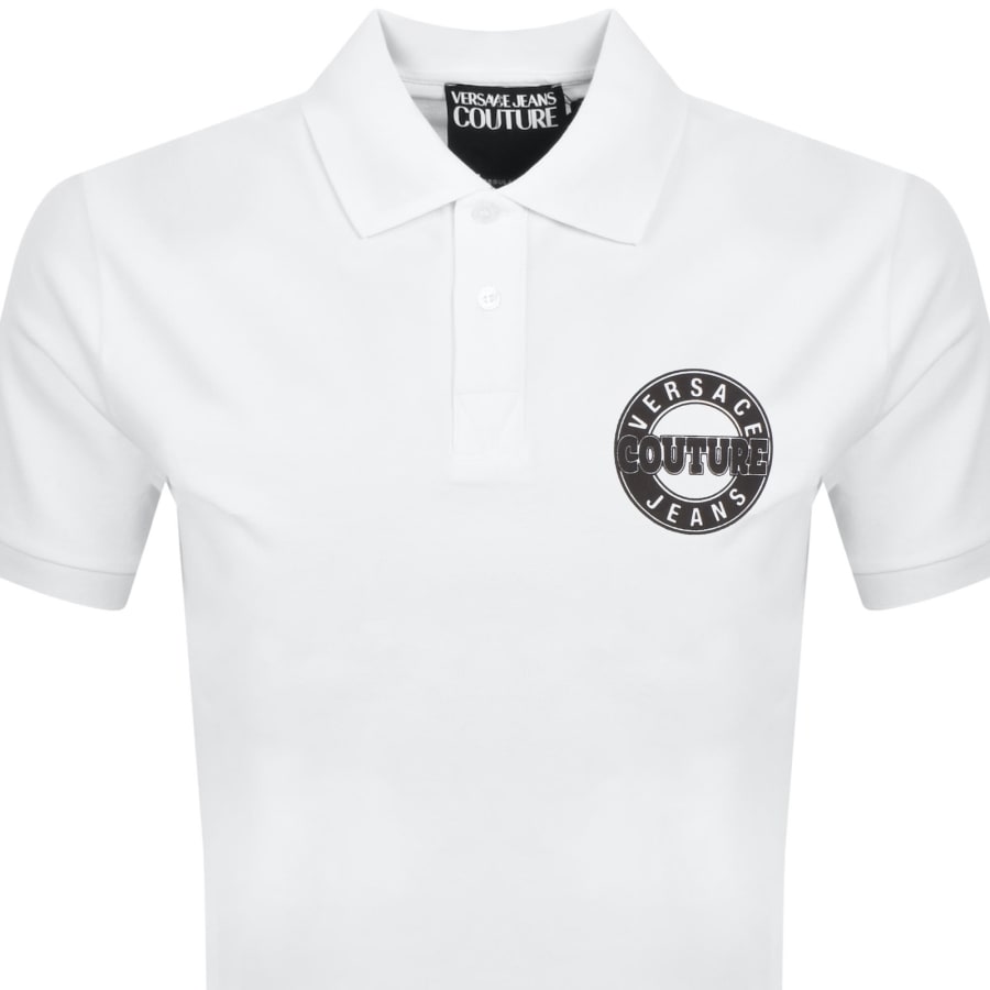 Image number 2 for Versace Jeans Couture Round Logo Polo White