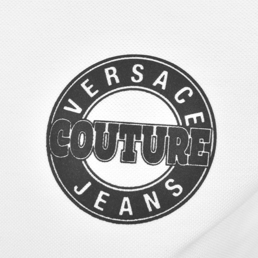 Image number 3 for Versace Jeans Couture Round Logo Polo White